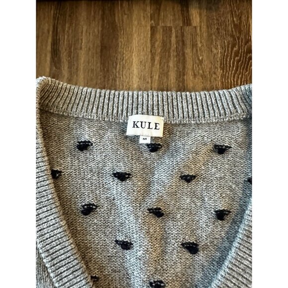 Kule The Dottie Cardigan Gray Black Polka Dot Size Medium - Picture 5 of 10